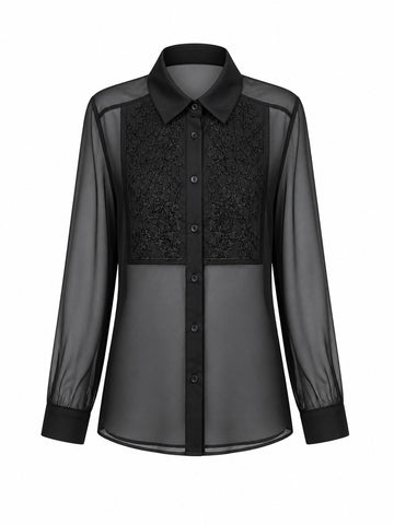 Elegant Beaded Chiffon Blouse