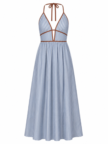 Wanderlust Striped Halter Maxi Dress