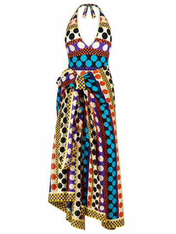 Vibrant Printed Cover Up Maxi Dress