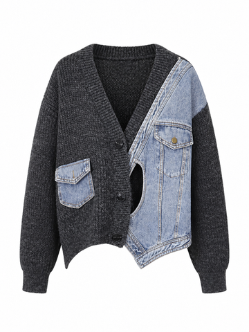 Fierce Patchwork Knit Cardigan