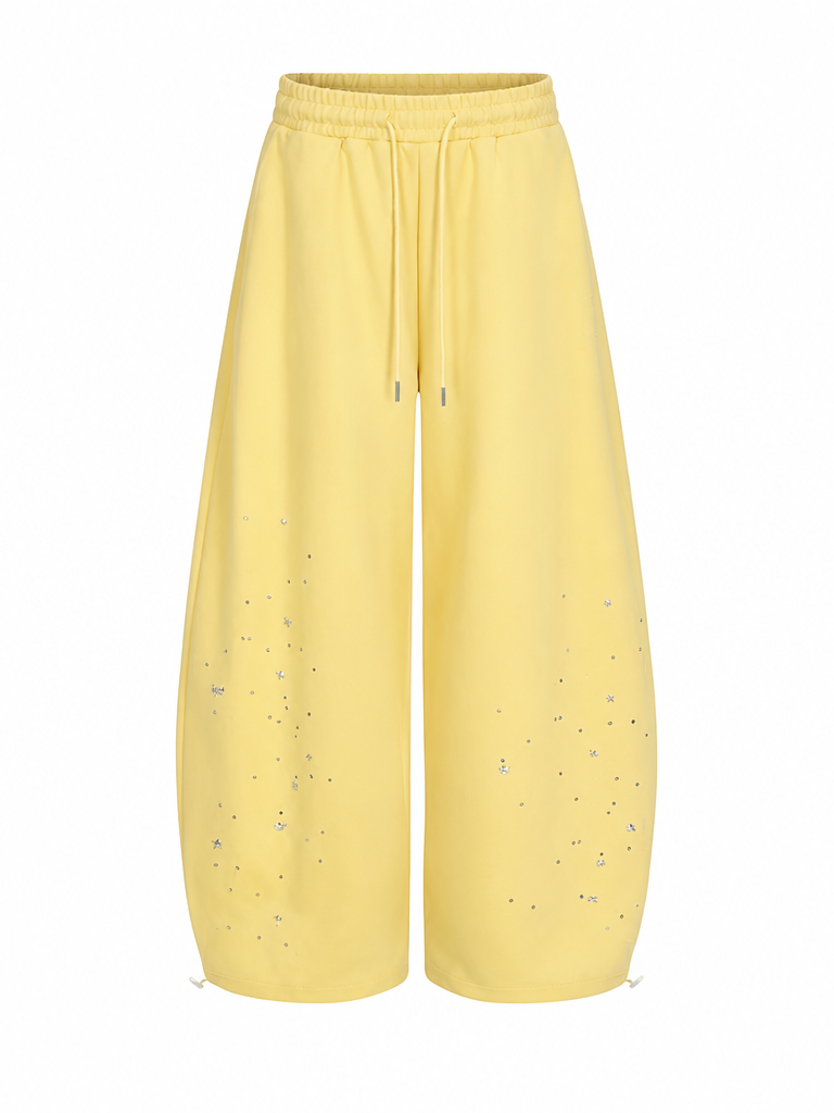 Radiant Rhinestone Wide-Leg Trousers