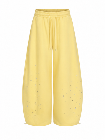 Radiant Rhinestone Wide-Leg Trousers