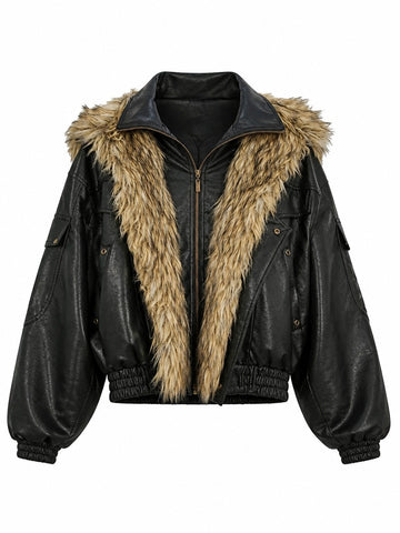 Fierce Faux Leather Fur Jacket