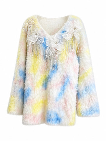 Vibrant Floral Embroidered Pullover