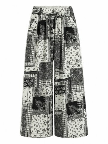 Free Spirit Printed Wide Leg Pants
