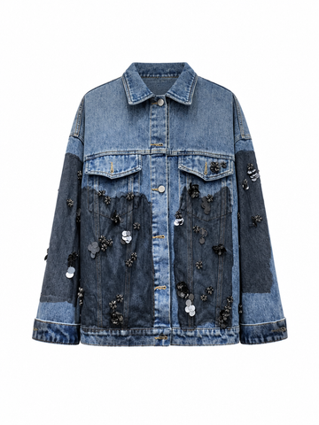 Audacious Patchwork Sequin Denim Jacket