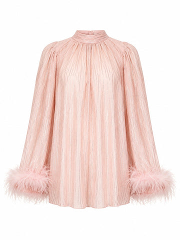 Radiant Feather Shimmer Party Blouse