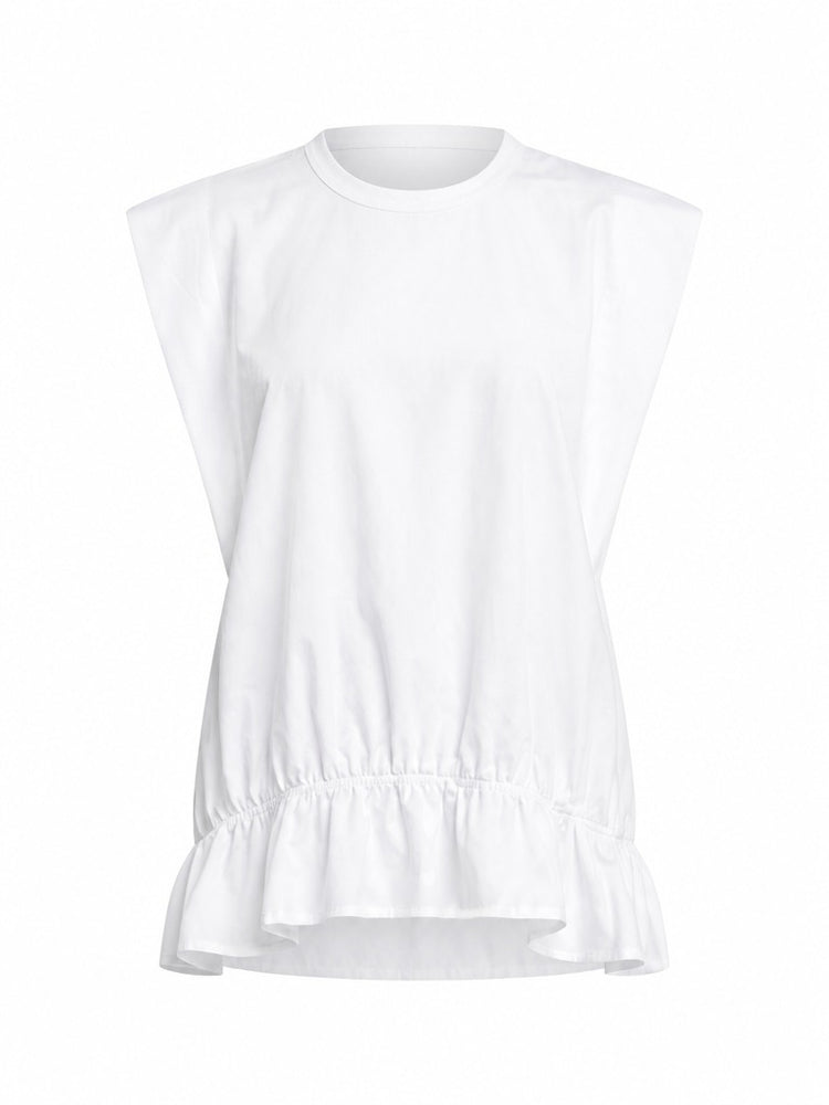 Grounded Solid Ruffle Tank Top