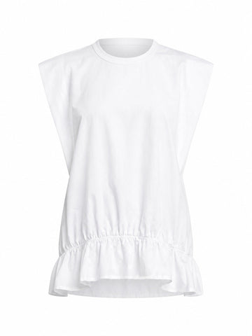 Grounded Solid Ruffle Tank Top