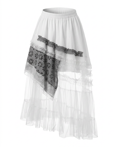 Sovereign Plaid Patchwork Maxi Skirt