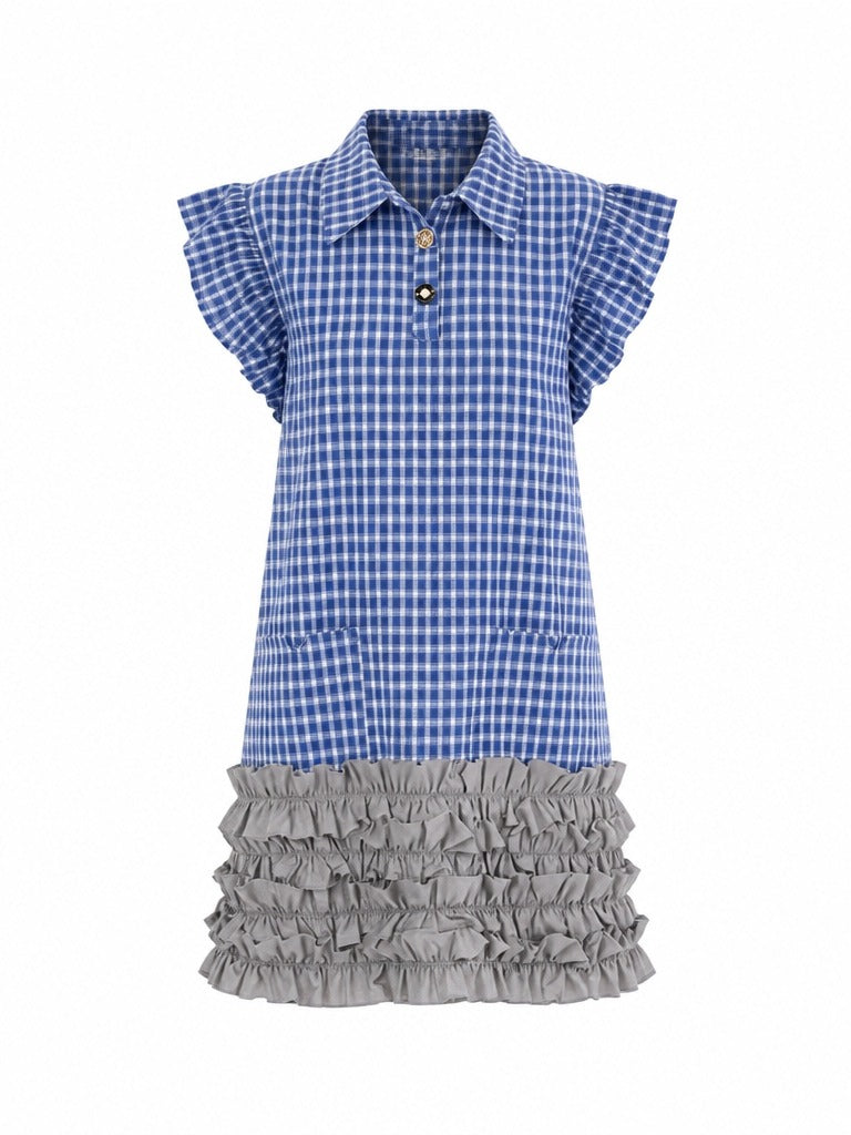 Free Spirit Plaid Ruffle Mini Dress