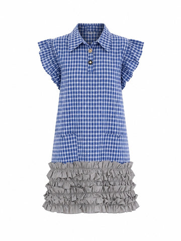 Free Spirit Plaid Ruffle Mini Dress