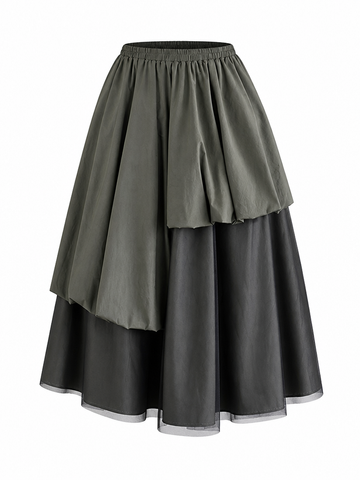 Boundless Mesh Layered Midi Skirt