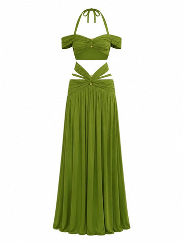 Audacious Halter Cutout Two-Piece Set