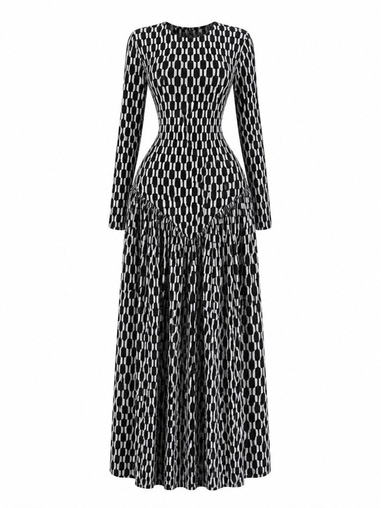 Magnetic Geometric Printed Maxi Dress