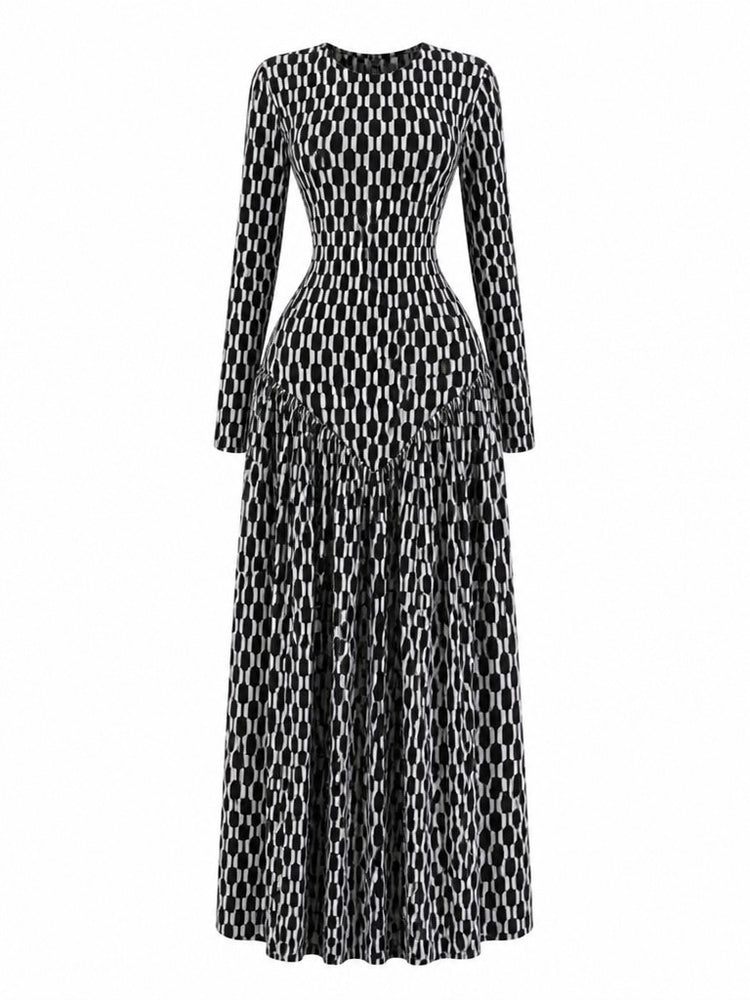 Magnetic Geometric Printed Maxi Dress