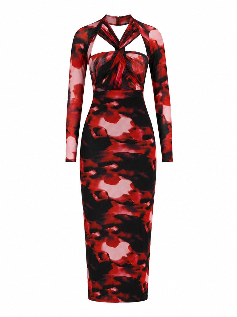 Fierce Tie Dye Bodycon Maxi Dress