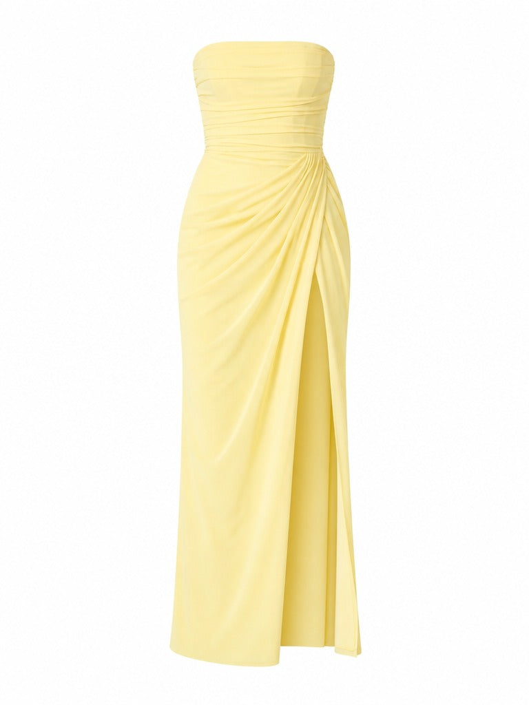 Radiant Pleated Split Maxi Dress