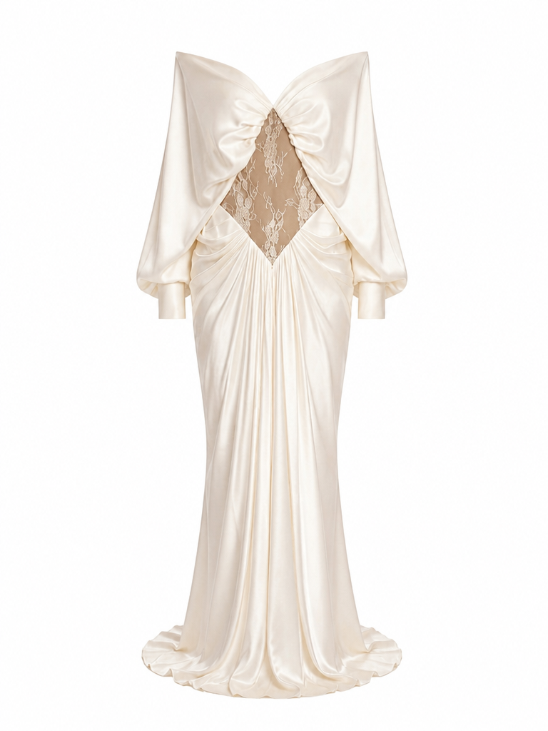 Elegant Lace Spliced Maxi Dress