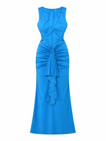 Powerful Ruched Cutout Maxi Gown