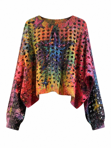 Vibrant Color Block Knit Tee