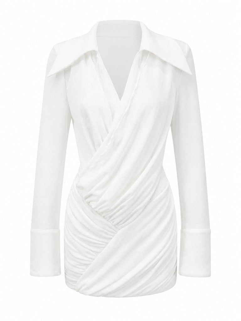 Confident Shirring Mini Dress