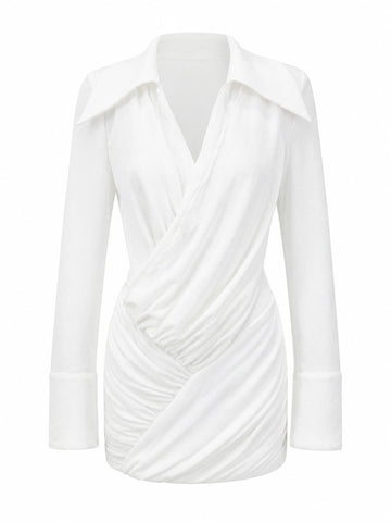 Confident Shirring Mini Dress