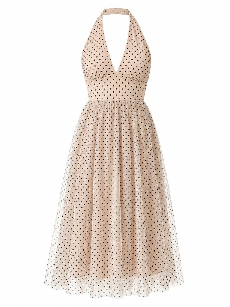 Ethereal Mesh Halter Maxi Dress