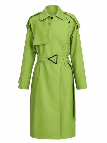 Vibrant Oversized Faux Leather Trench