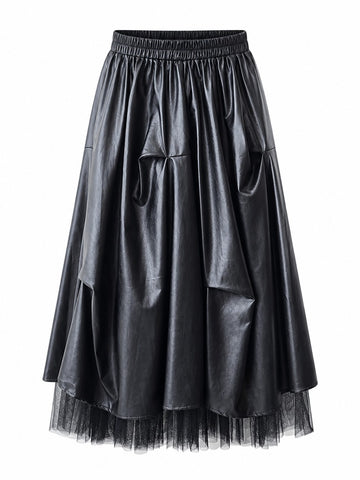 Unstoppable Pleated Mesh Maxi Skirt