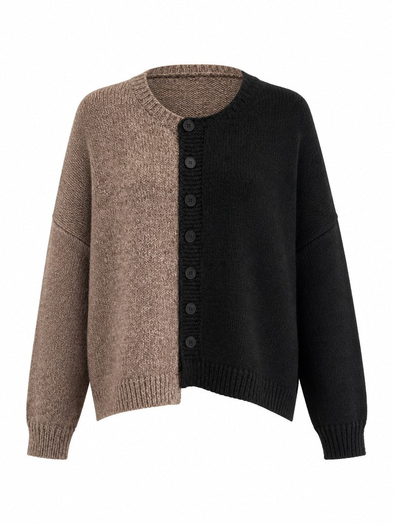 Confident Colorblock Knit Cardigan