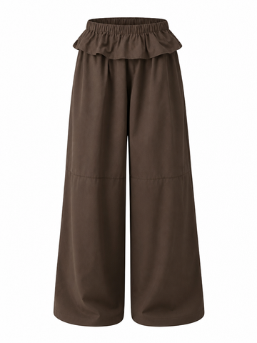 Grounded Ruffle Wide Leg Pants