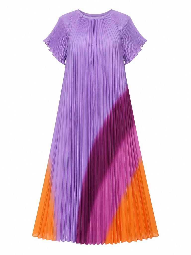 Radiant Printed Pleated Maxi Dress
