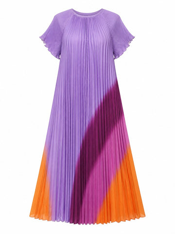 Radiant Printed Pleated Maxi Dress