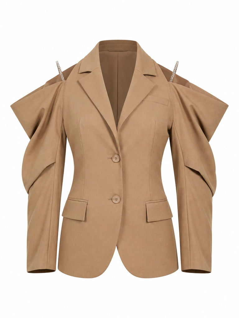 Audacious Off-Shoulder Chain Blazer