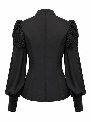 Elegant Lace Spliced Blouse