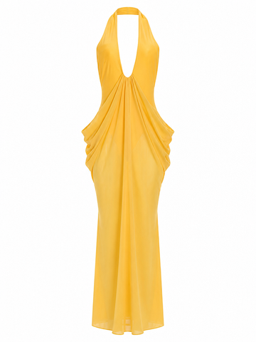 Confident Halter Cutout Maxi Dress
