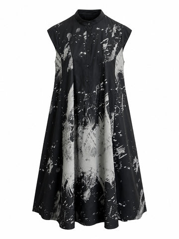 Unique Patterned Sleeveless Midi Dress
