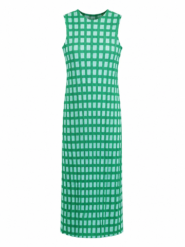 Radiant Pleated Plaid Midi Dress