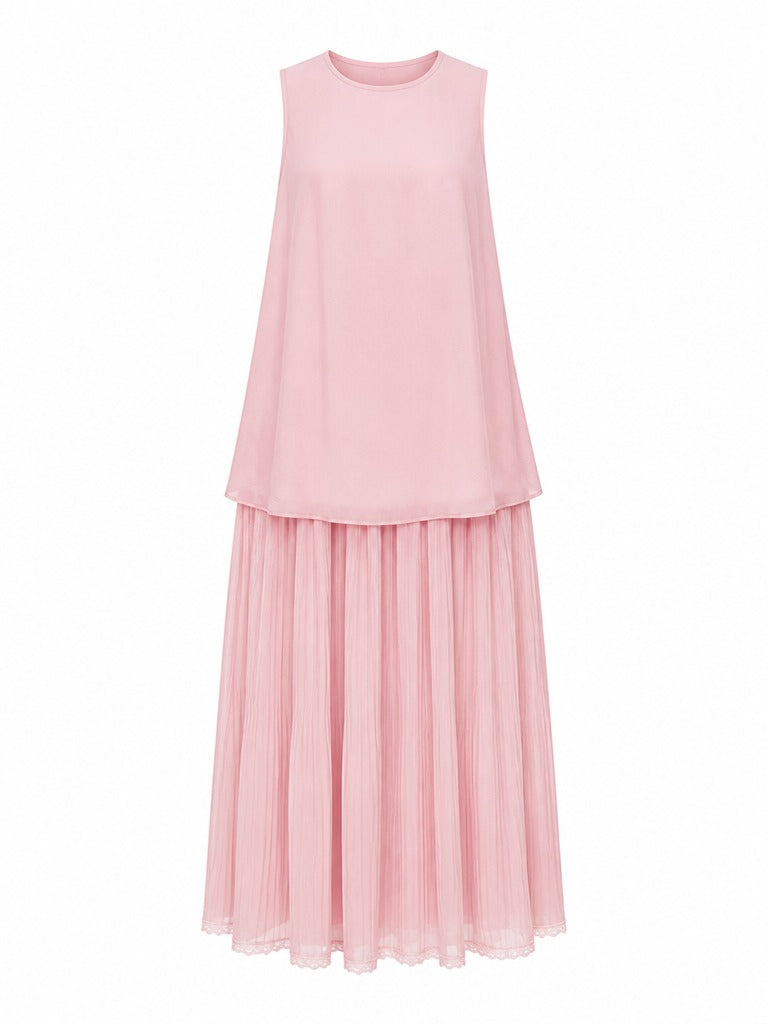 Elegant Pleated Minimalist Two-Piece Set