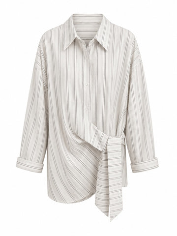Free Spirit Striped Irregular Blouse