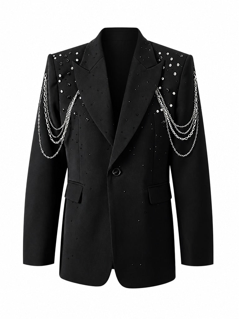 Fierce Rhinestone Chain Blazer