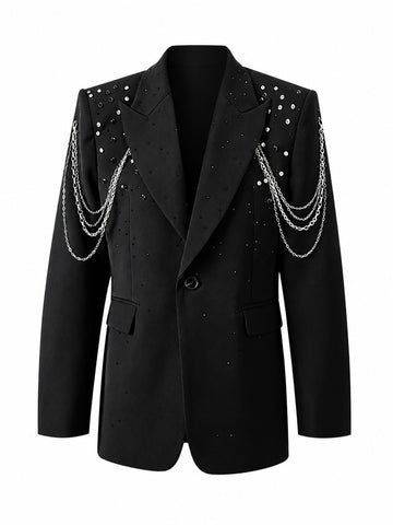 Fierce Rhinestone Chain Blazer