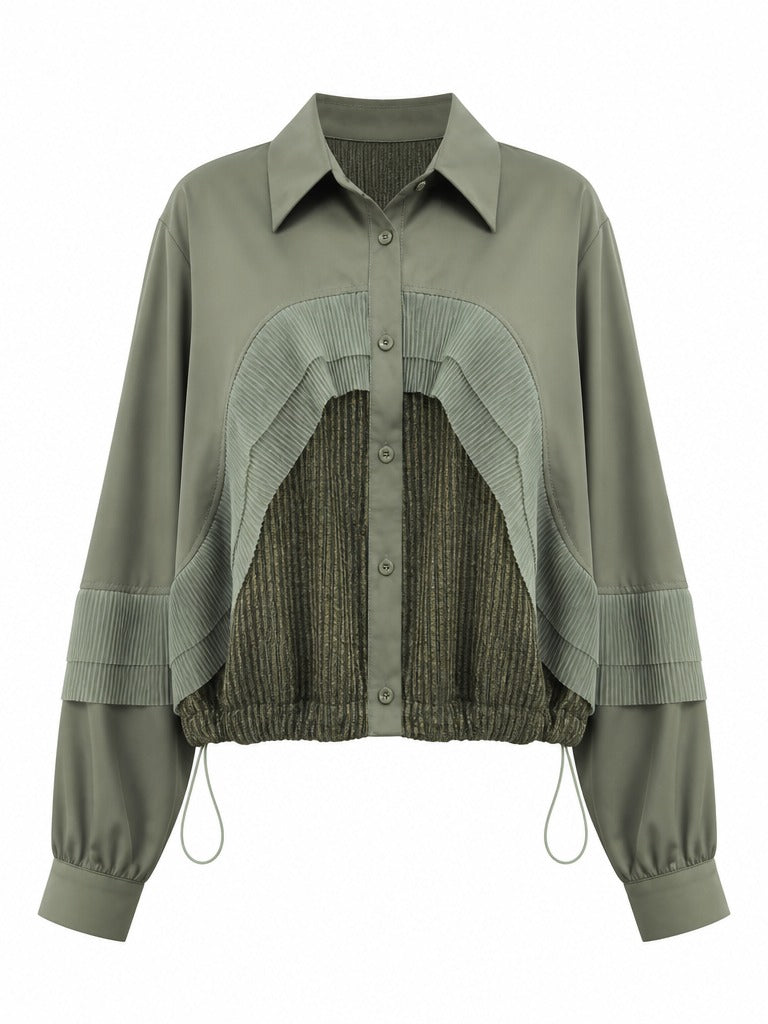 Unique Striped Mesh Blouse