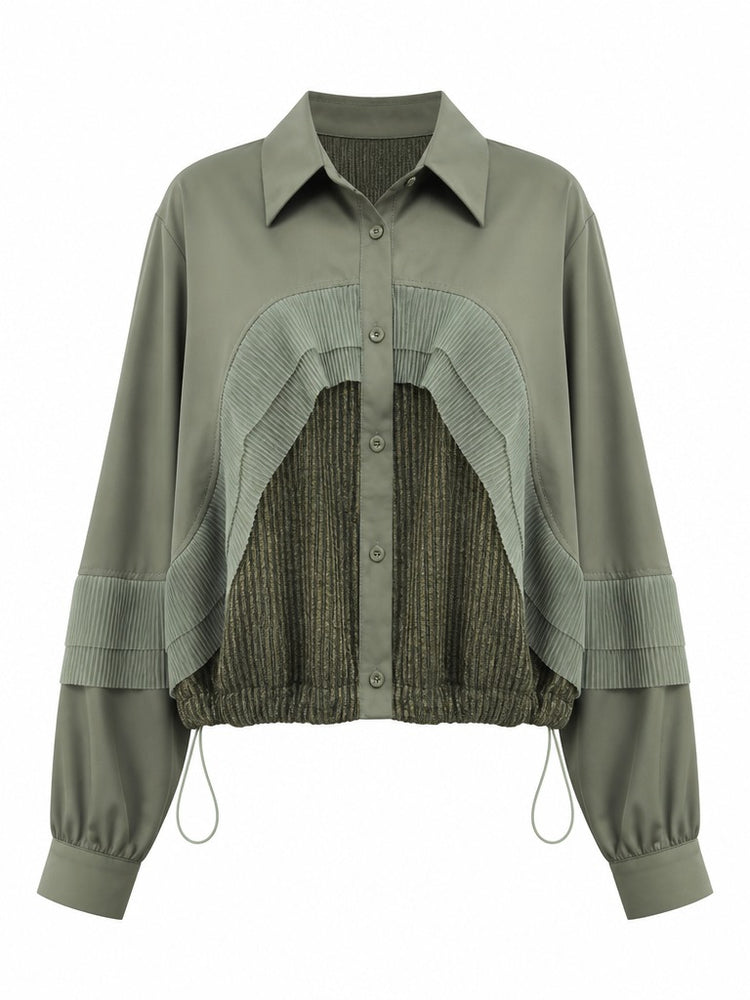 Unique Striped Mesh Blouse