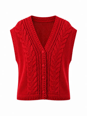 Grounded Cable Knit Waistcoat