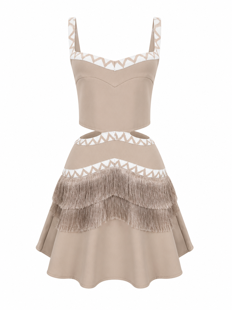 Daring Tassel Bandage Mini Dress