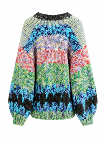 Vibrant Chunky Knit Cardigan