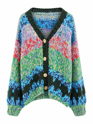Vibrant Chunky Knit Cardigan