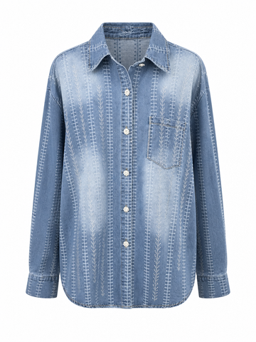 Free Spirit Denim Diamond Blouse